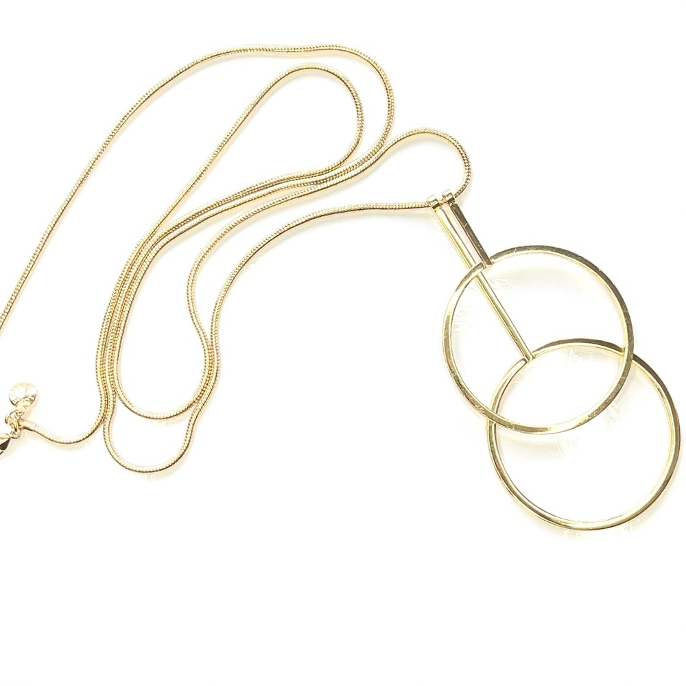 J. Crew Gold Double Circle Necklace